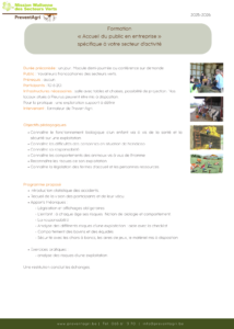 Document de présentation : « Accueil du public en entreprise » spécifique à votre secteur d'activité