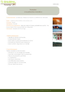 Document de présentation : La prévention incendie