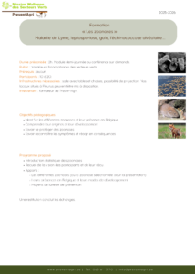 Document de présentation : « Les zoonoses » Maladie de Lyme, leptosporiose, gale, l'échinococcose alvéolaire...