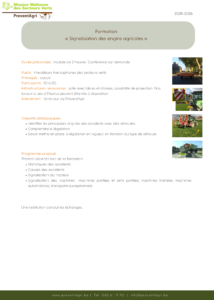 Document de présentation : Signalisation des engins agricoles