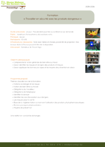 Document de présentation : Travailler en sécurité avec les produits dangereux