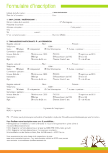 Formulaire d’inscription aux formations 2026