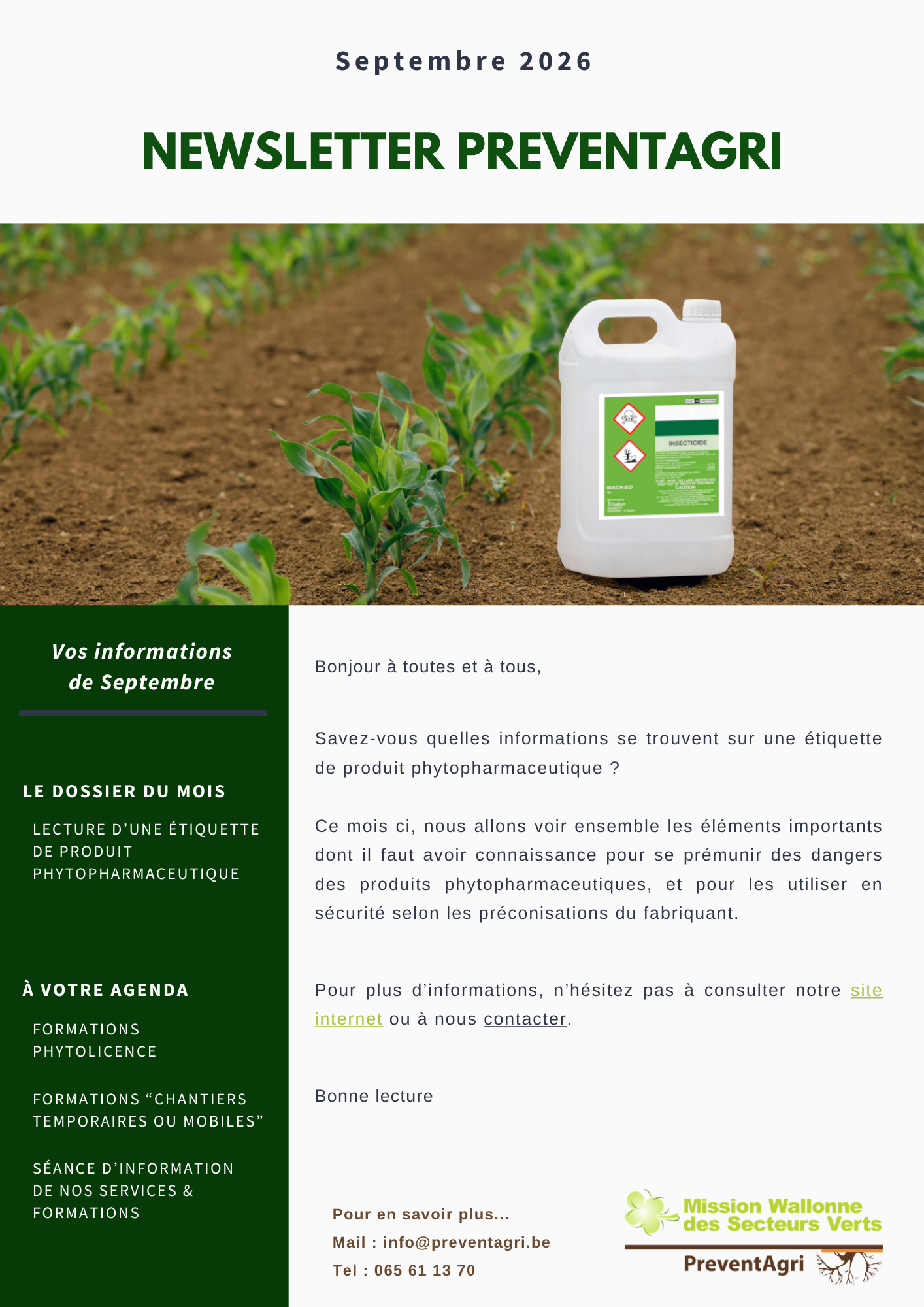 Newsletter PreventAgri de Septembre 2026 : Lecture d’une étiquette de PPP (PDF)